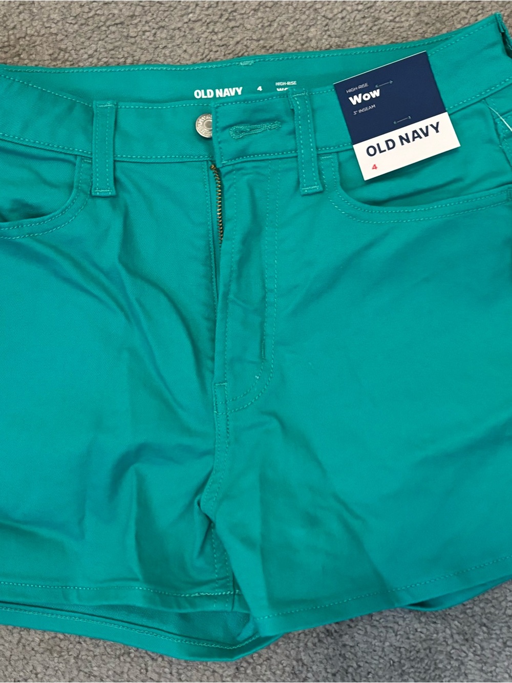 Old Navy Women’s Teal Flat-Front Shorts with Belt Loops